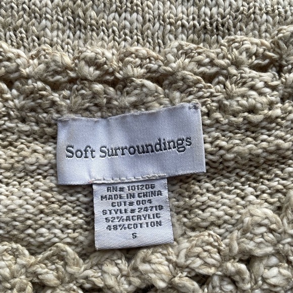Soft Surroundings Fiesta Beige Pullover Sweater Tassel Trim Size Small S - Picture 5 of 8